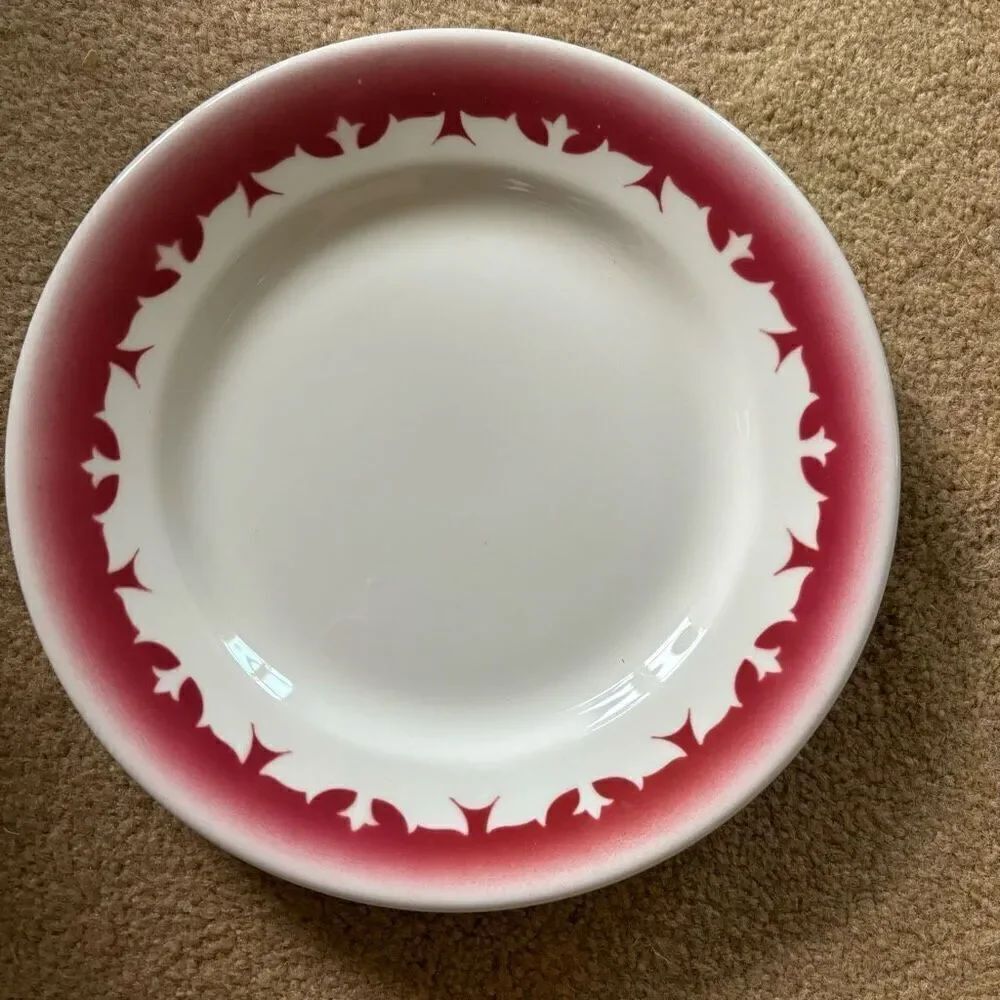 Jackson China 9.5” Red Airbrushed Restaurant Ware Dinner Plate